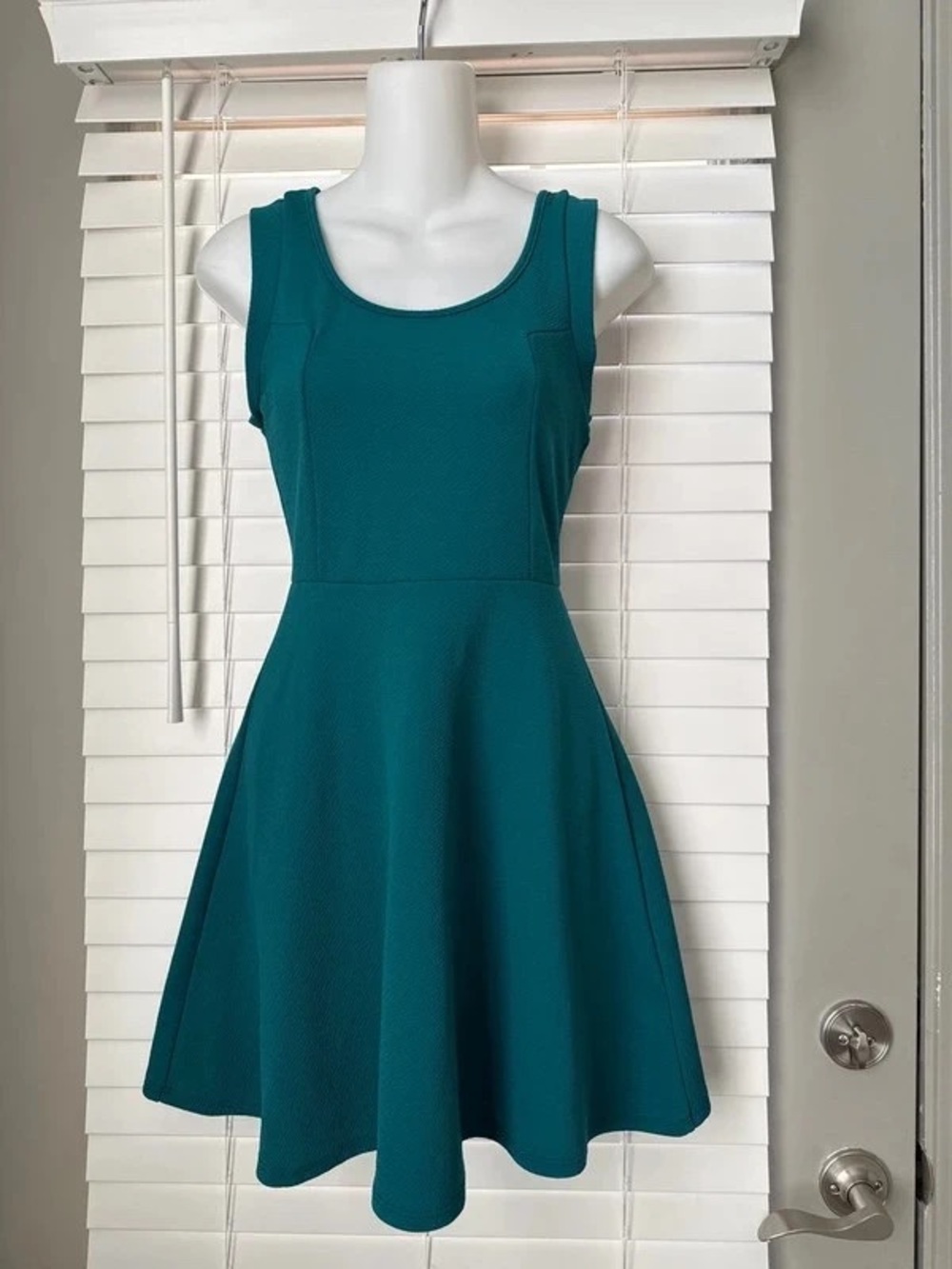 Sleeveless Teal Fit & Flare Mini Dress